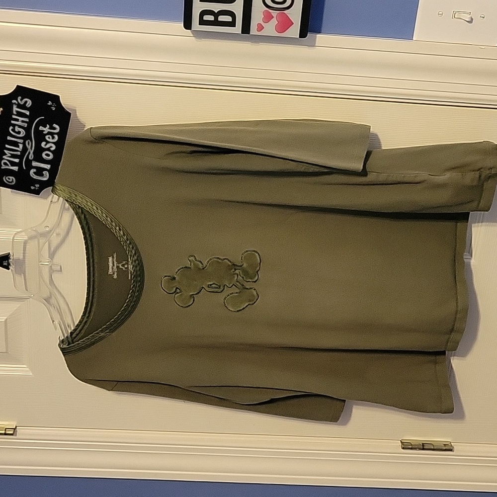 Disney Olive Green Mickey Mouse Shirt XL
